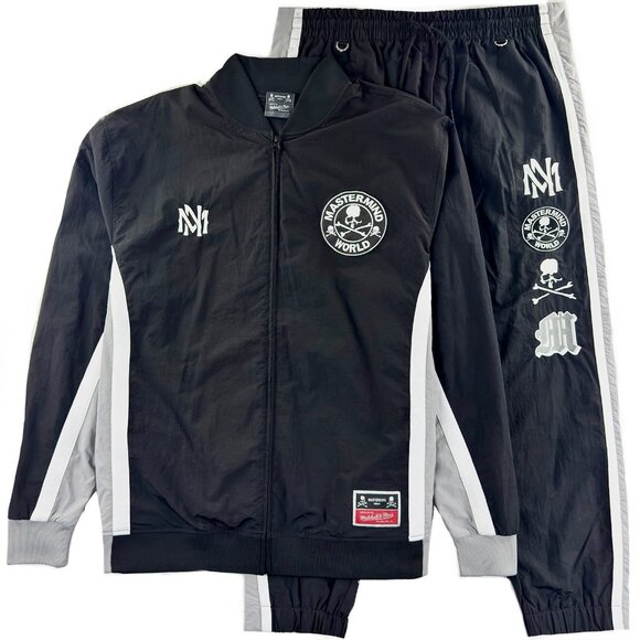 Mastermind x Mitchell & Ness Warmup Jacket & Pants Set Men’s XXL Black Gray - Picture 1 of 16